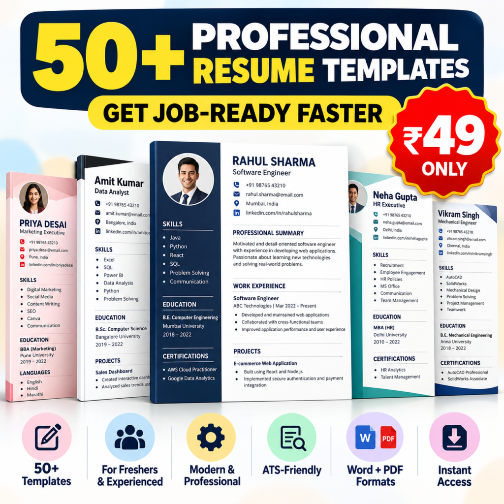 50+ Professional Resume Templates
